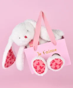 Histoire d'Ours Les Lapins^LAPIN JE T'AIME en sac cadeau - 25 cm