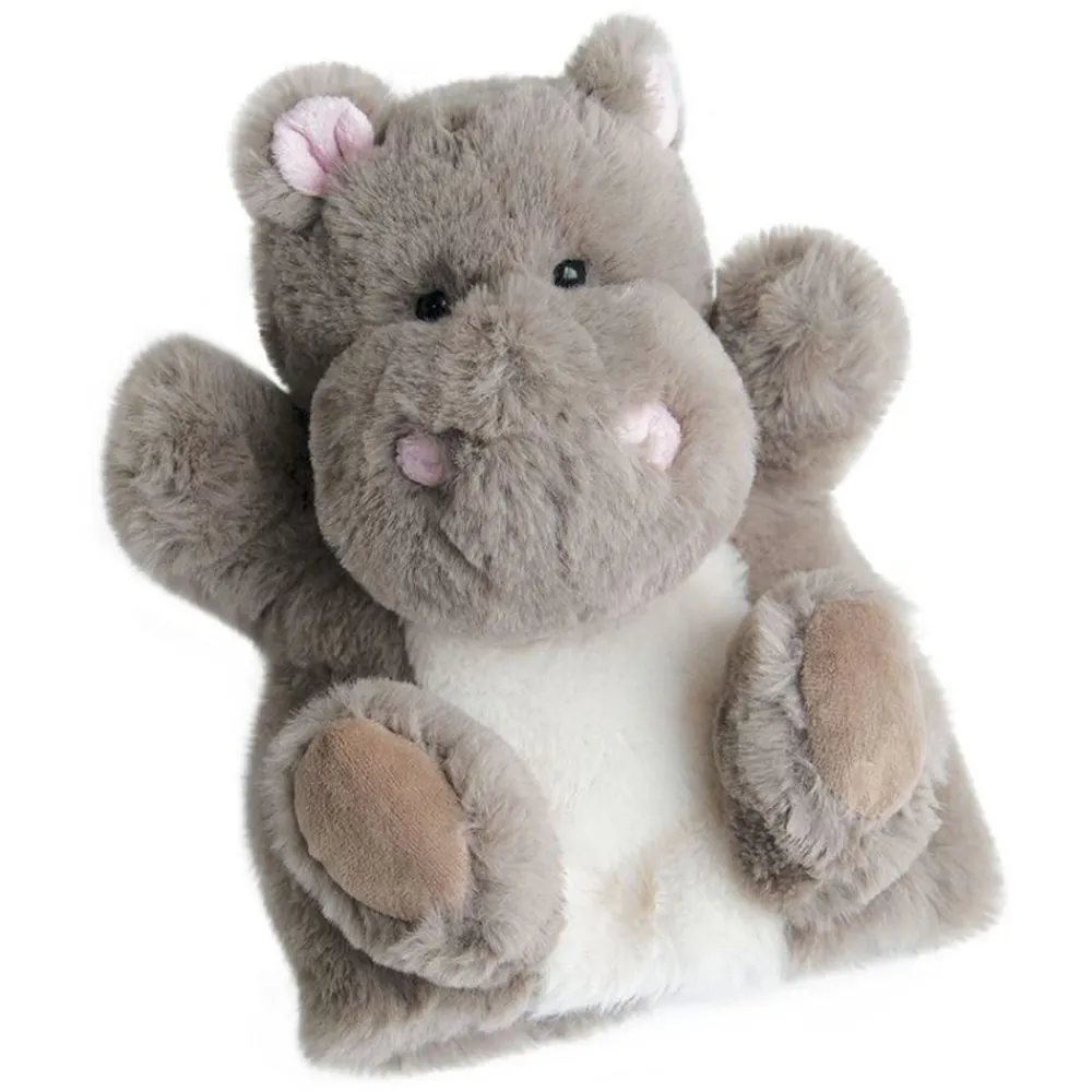 Histoire d'Ours Les Marionnettes^Marionnette à Main Hippopotame taupe- 25 cm