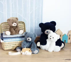 Histoire d'Ours Les Ours Et Cie^Ours en Peluche Bleu Jean - 35 cm