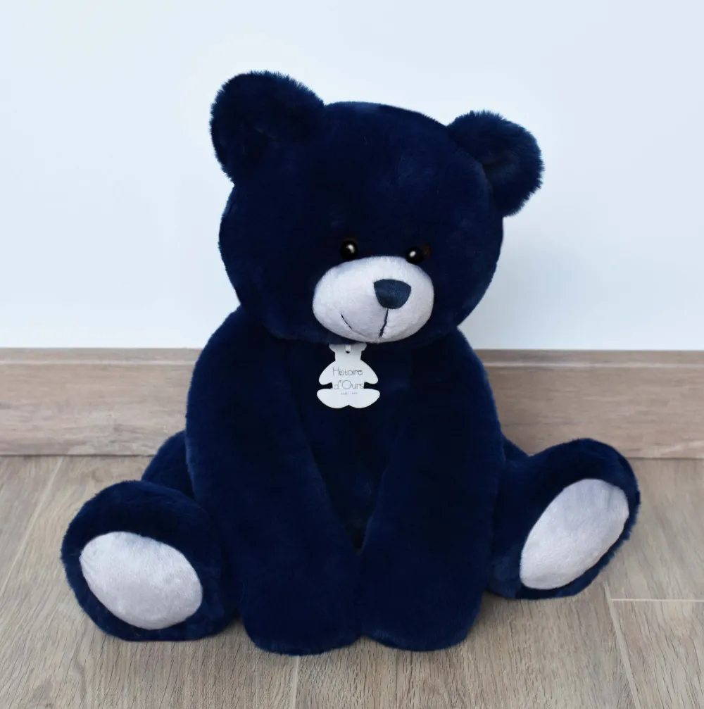 Histoire d'Ours Les Ours Et Cie^Ours en Peluche Bleu Marine - 35 cm