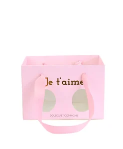 Histoire d'Ours Les Ours Et Cie^Ours en peluche JE T'AIME en sac cadeau - 25 cm