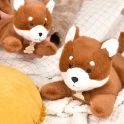 Histoire d'Ours Dans La Forêt Tropicale^Panda roux peluche allongee - Les P'tits Relax - 22 cm