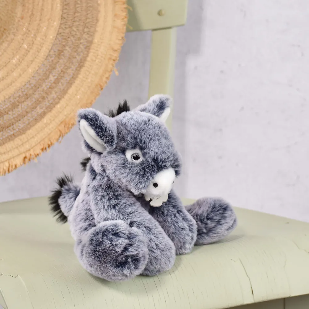 Histoire d'Ours Autres Animaux De La Ferme|Les Sweety Mousse^Peluche Ane Bleu - 25 cm
