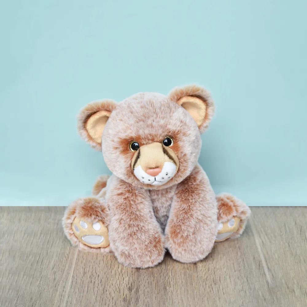 Histoire d'Ours Dans La Savane^Peluche Bébé Lion Marron - 18 cm