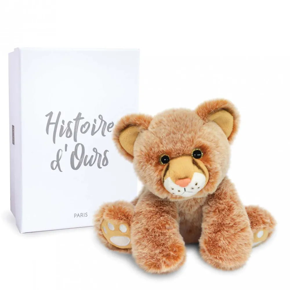 Histoire d'Ours Dans La Savane^Peluche Bébé Lion Marron - 18 cm