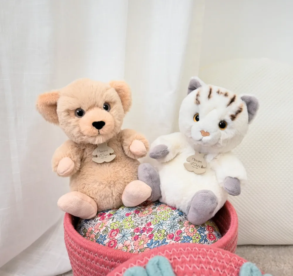 Histoire d'Ours Les Chiens & Les Chats^Peluche chat assis - 20 cm