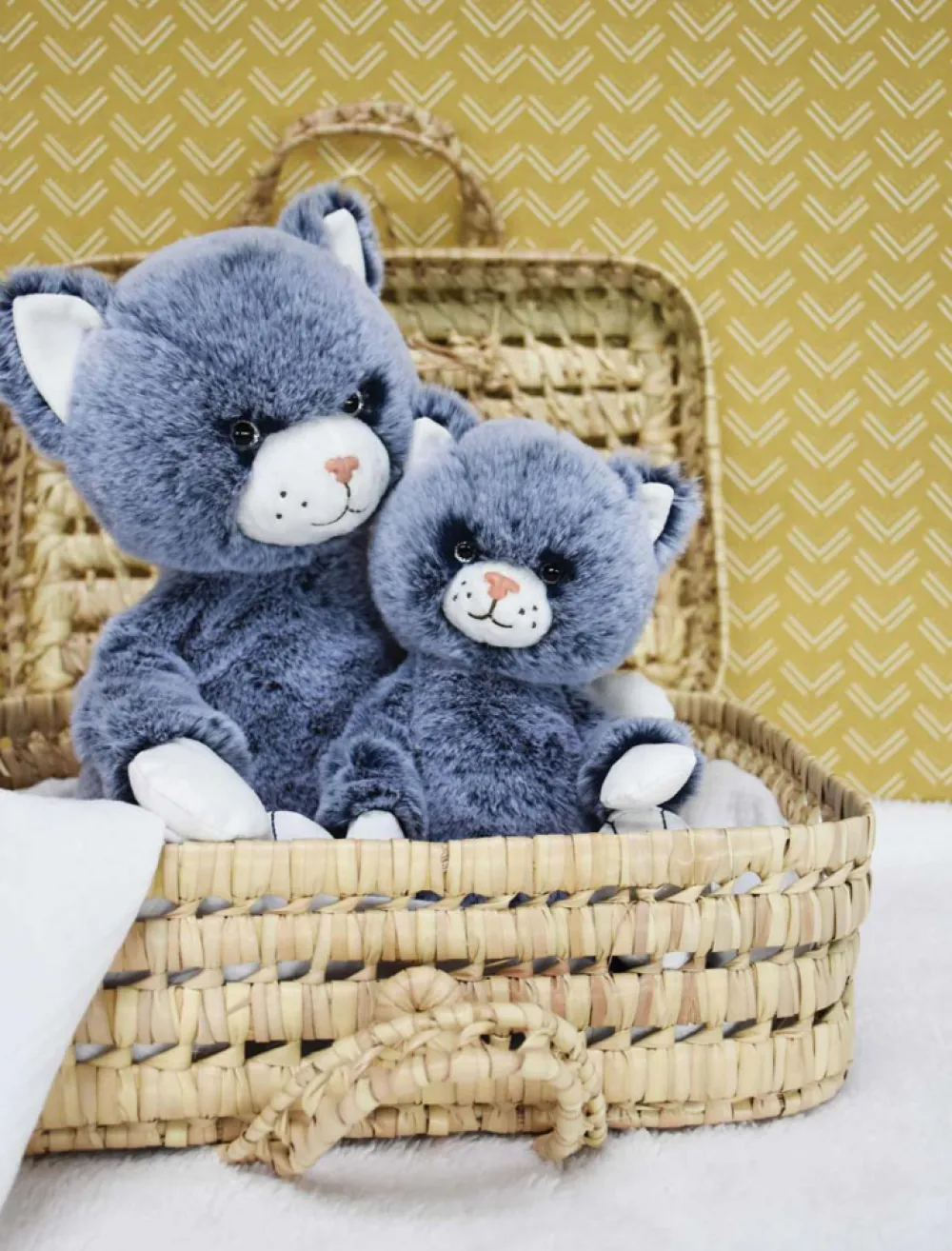 Histoire d'Ours Les Chiens & Les Chats^Peluche chat bleu 25 cm