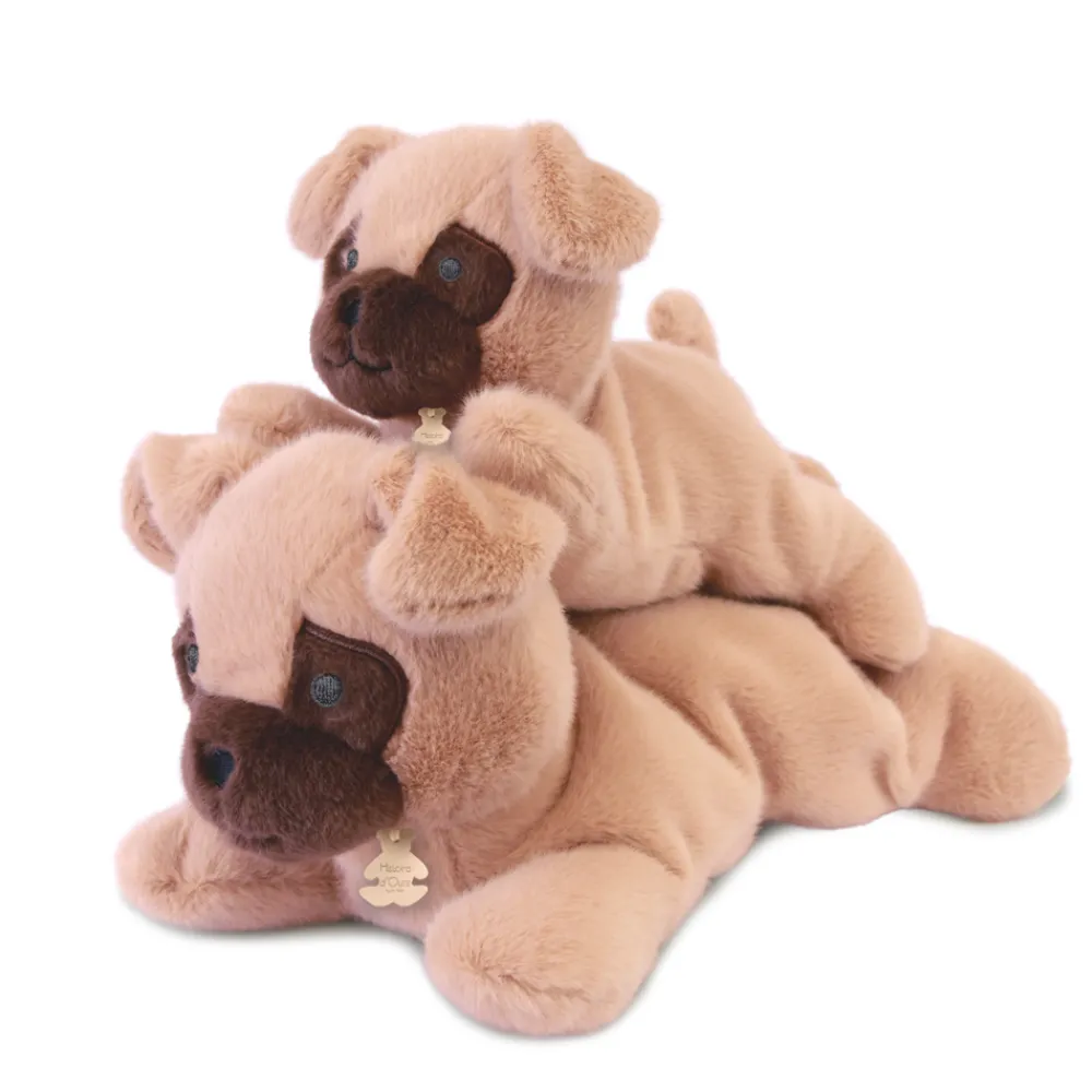 Histoire d'Ours Les Chiens & Les Chats^Peluche chien beige allongee lestee - Les P'tits Relax - 22 cm