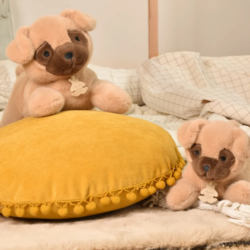 Histoire d'Ours Les Chiens & Les Chats^Peluche chien beige allongee lestee - Les P'tits Relax - 22 cm