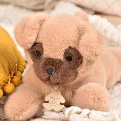 Histoire d'Ours Les Chiens & Les Chats^Peluche chien beige allongee lestee - Les P'tits Relax - 22 cm