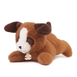 Histoire d'Ours Les Chiens & Les Chats^Peluche chien marron allongee lestee - Les P'tits Relax - 22 cm