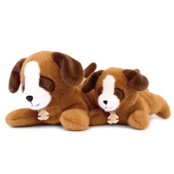Histoire d'Ours Les Chiens & Les Chats^Peluche chien marron allongee lestee - Les P'tits Relax - 22 cm