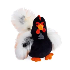 Histoire d'Ours Autres Animaux De La Ferme^Peluche coq " Coq'rico" et blanc - 26 cm