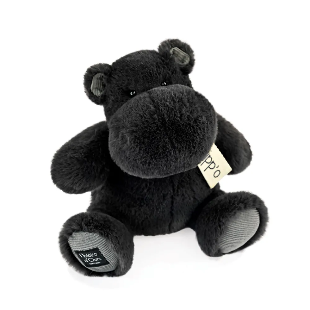 Histoire d'Ours Les Hippos Hip'^Peluche Hippo Gris anthracite - 25 cm