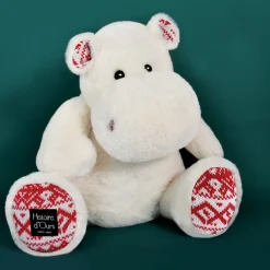 Histoire d'Ours Les Hippos De Noël^Peluche Hippopotame Noël - 40 cm