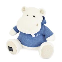 Histoire d'Ours Les Hippos Hip'^Peluche Hippopotame avec sweat Bleu Jeans - 45 cm