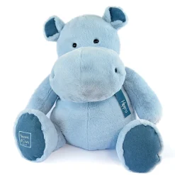 Histoire d'Ours Les Peluches Géantes^Peluche Hippopotame bleu - Blue jean 85 cm