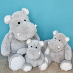 Histoire d'Ours Les Classiques^Peluche Hippopotame Gris - 25 cm