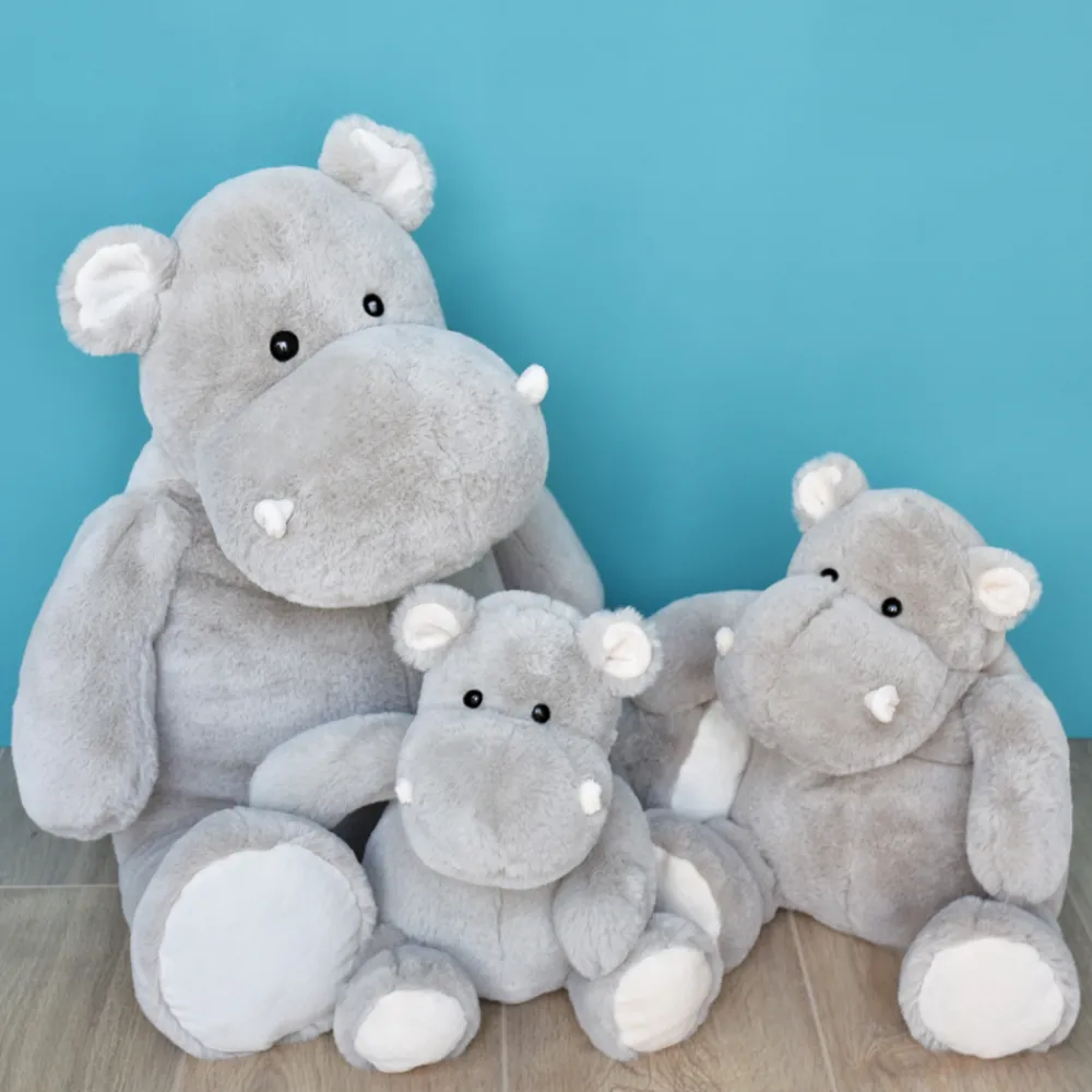 Histoire d'Ours Les Classiques^Peluche Hippopotame Gris - 25 cm