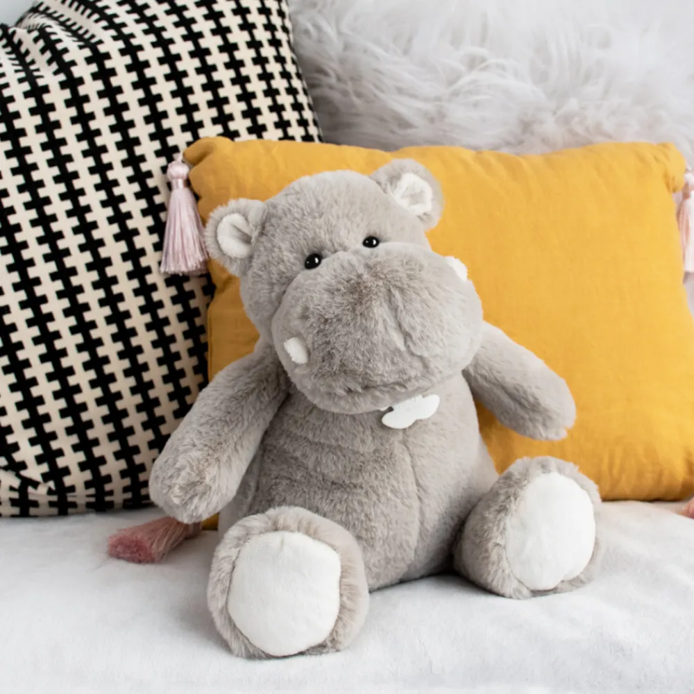 Histoire d'Ours Les Classiques^Peluche Hippopotame Gris - 25 cm