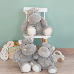 Histoire d'Ours Les Classiques^Peluche Hippopotame Gris - 25 cm