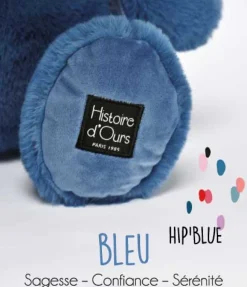Histoire d'Ours Les Hippos Hip'^Peluche Hippopotame HIP'BLUE 25 cm