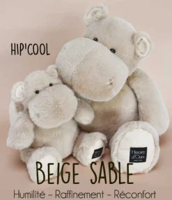 Histoire d'Ours Les Hippos Hip'^Peluche Hippopotame HIP'COOL Beige - 25 cm
