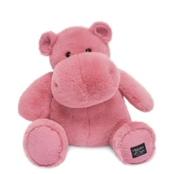 Histoire d'Ours Les Hippos Hip'^Peluche hippopotame HIP'FUN Rose- Lait grenadine - 40 cm