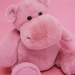 Histoire d'Ours Les Hippos Hip'^Peluche hippopotame HIP'FUN Rose- Lait grenadine - 40 cm