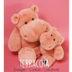 Histoire d'Ours Les Hippos Hip'^Peluche Hippopotame HIP'HUG Terracota - 40 cm
