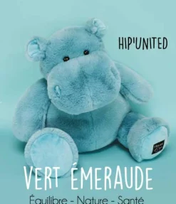 Histoire d'Ours Les Hippos Hip'^Peluche Hippopotame HIP'UNITED Vert émeraude - 40 cm