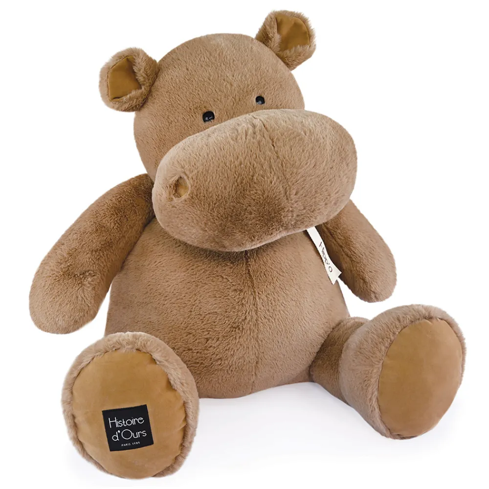 Histoire d'Ours Les Peluches Géantes^Peluche Hippopotame marron - chocolat chaud - 85cm