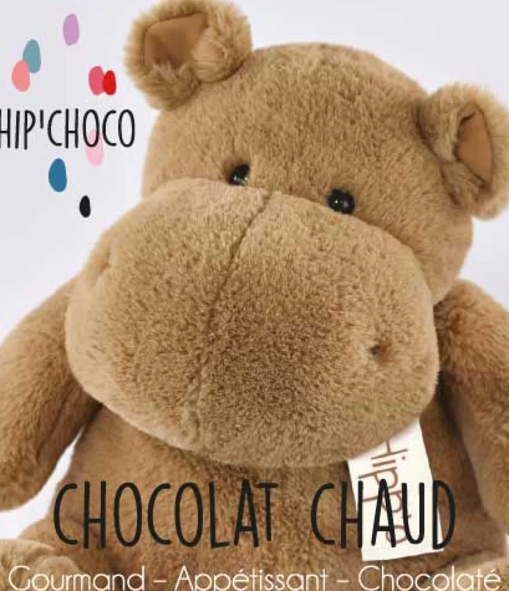 Histoire d'Ours Les Peluches Géantes^Peluche Hippopotame marron - chocolat chaud - 85cm
