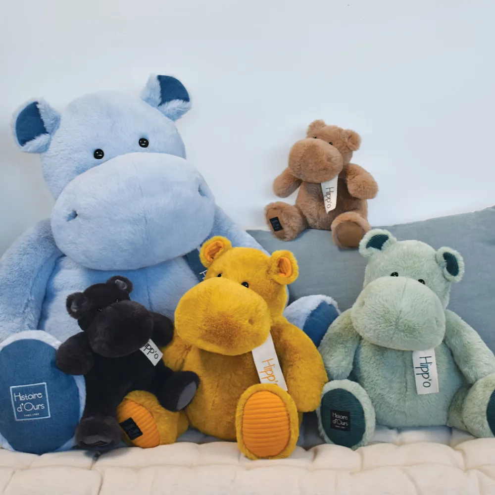 Histoire d'Ours Les Peluches Géantes^Peluche Hippopotame marron - chocolat chaud - 85cm