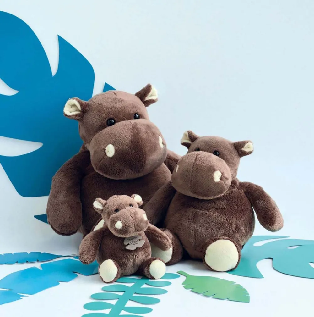 Histoire d'Ours Les Classiques^Peluche Hippopotame Marron - 14 cm