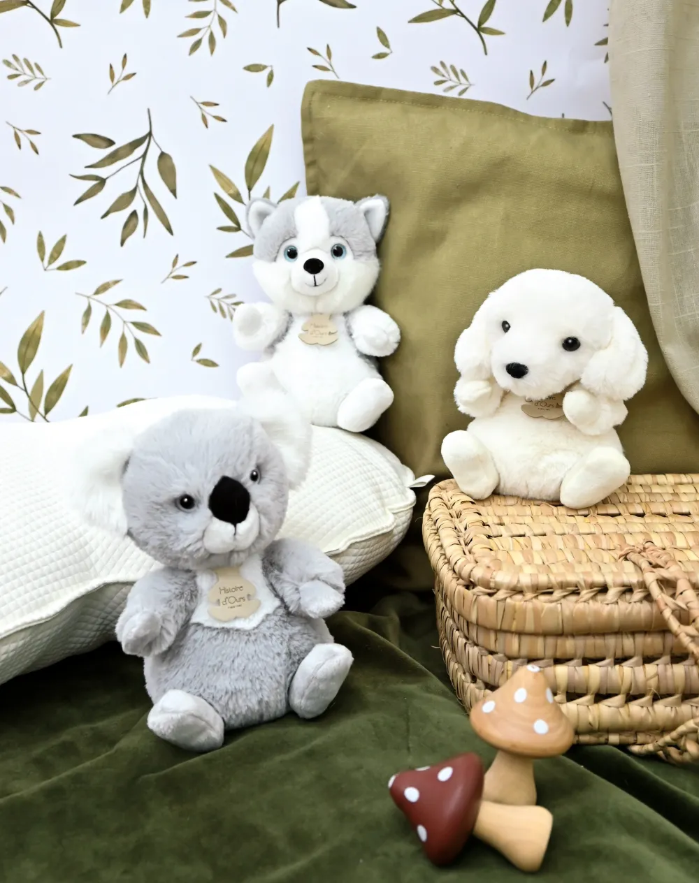 Histoire d'Ours Les Chiens & Les Chats^Peluche husky assis - 20 cm