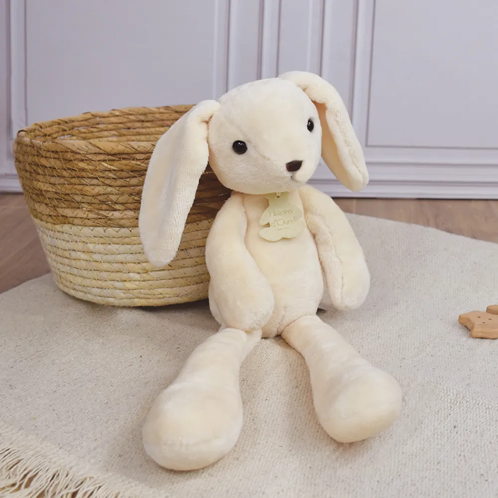 Histoire d'Ours Les Doudous®|Les Lapins^Peluche Lapin Blanc - 40 cm