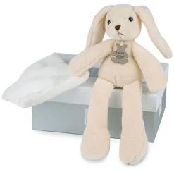Histoire d'Ours Les Lapins|Les Doudous®^Peluche Lapin ivoire Avec Doudou - 30 cm