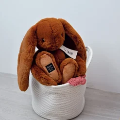 Histoire d'Ours Les Lapins^Peluche lapin marron capuccino - LE LAPIN - 32 cm