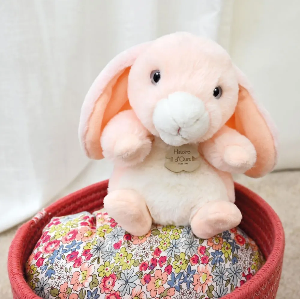 Histoire d'Ours Les Lapins^Peluche Lapin rose - 20 cm