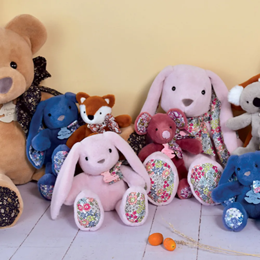 Histoire d'Ours Les Lapins^Peluche Lapin Rose - 40 cm - Copains Câlins