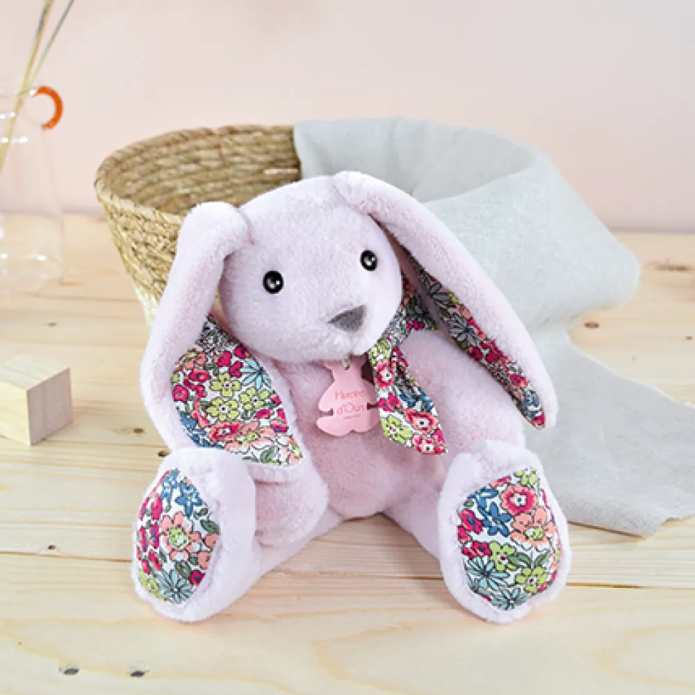 Histoire d'Ours Les Lapins^Peluche Lapin Rose - 25 cm - Copains Câlins