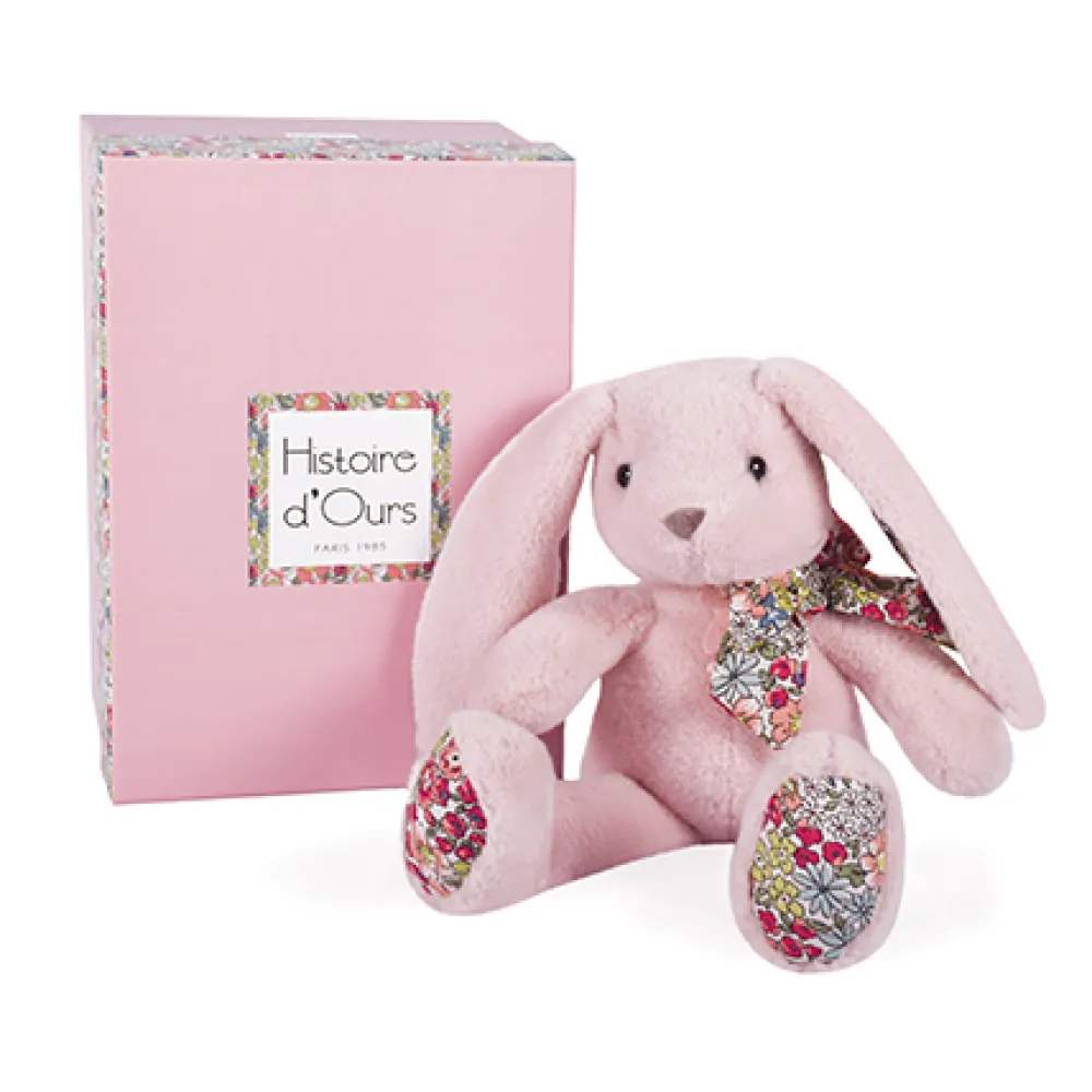 Histoire d'Ours Les Lapins^Peluche Lapin Rose - 25 cm - Copains Câlins