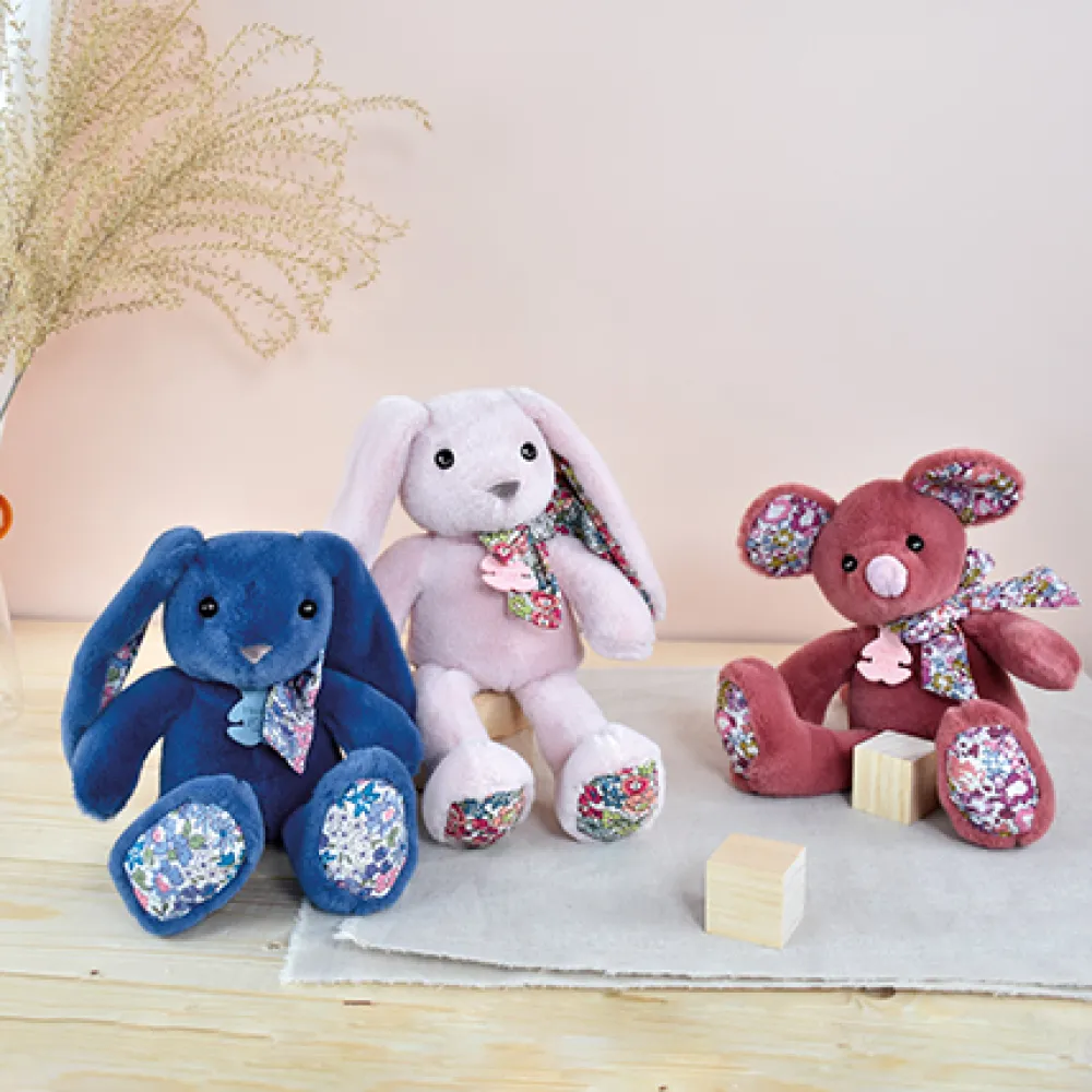 Histoire d'Ours Les Lapins^Peluche Lapin Rose - 25 cm - Copains Câlins