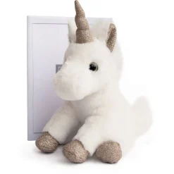 Histoire d'Ours Les Féeriques^Peluche Licorne paillettes Blanche Or - 23 cm