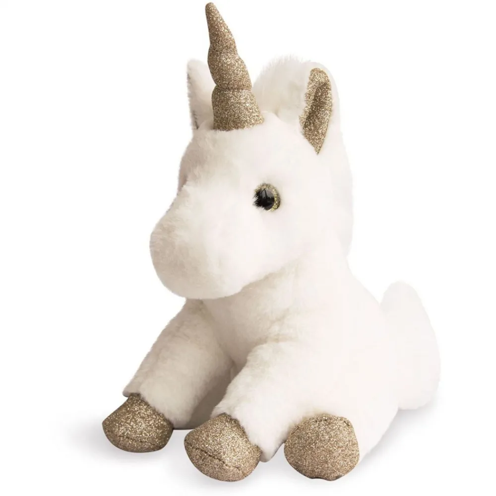 Histoire d'Ours Les Féeriques^Peluche Licorne paillettes Blanche Or - 23 cm