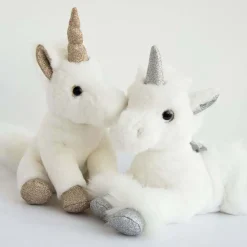 Histoire d'Ours Les Féeriques^Peluche Licorne paillettes Blanche Or - 23 cm