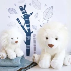 Histoire d'Ours Les Animaux Du Grand Froid^Peluche Lion des neige - - 28 cm