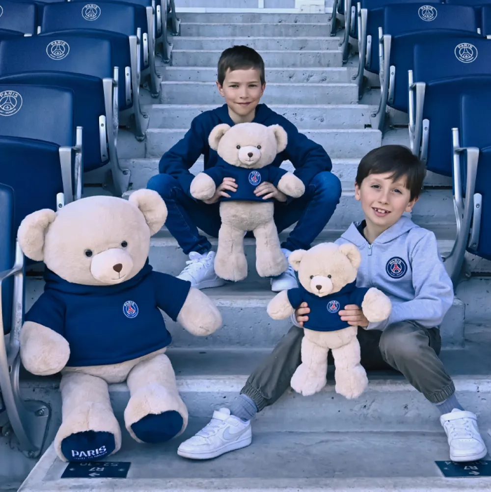 Histoire d'Ours Collection X Psg^Peluche officielle Ours PSG capuche - 50 cm