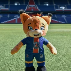 Histoire d'Ours Collection X Psg^Peluche officielle PSG - Mascotte Germain Le Lynx - 35 cm